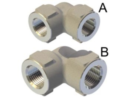 Переходник угловой 3/8 Bsp (г) 3/8 Bsp (г) нерж. 600 бар