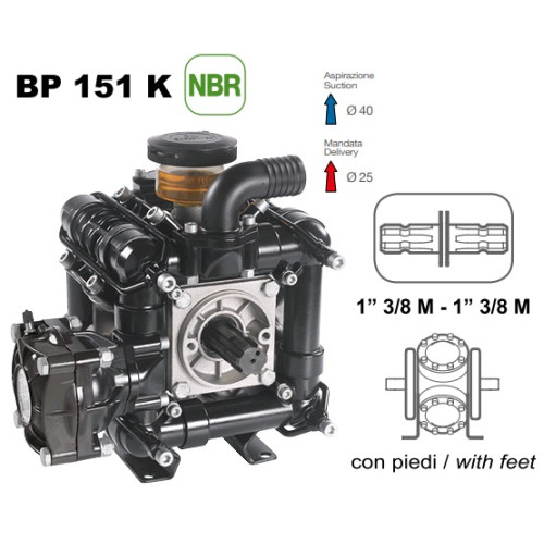 Насос мембранный Comet® серия ВP151 (138 л/мин; 20 бар); вал ВОМ 13/8