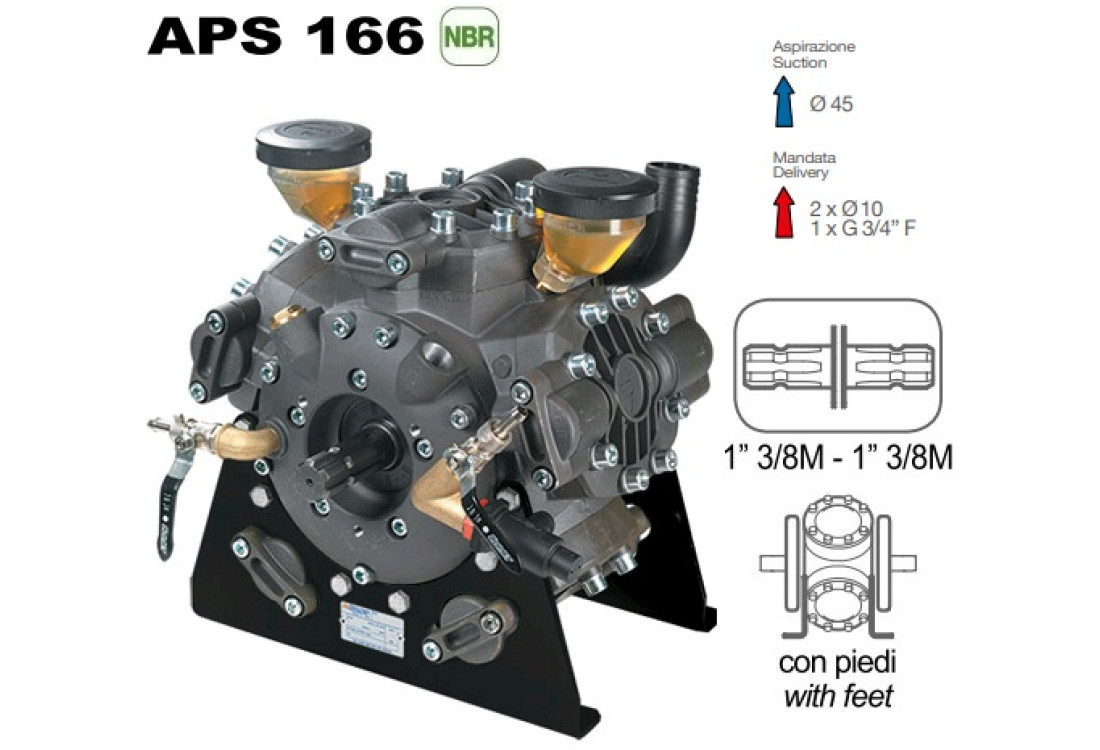 Насос мембранный Comet® серия APS 166 (163 л/мин; 50 бар); вал ВОМ 13/8 Насос мембранный Comet® серия APS 166 (163 л/мин; 50 бар); вал ВОМ 13/8