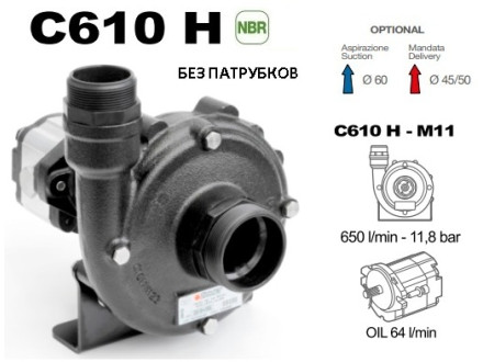 Насос центробежный Comet® серия C610H-M11 с гидромотором (655 л/мин; 11,8 бар) без патрубков