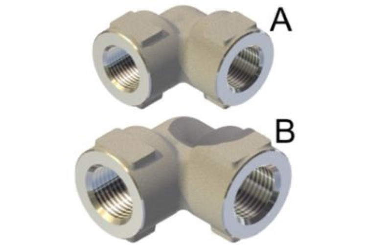 Переходник угловой 1/2 Bsp (г) 1/2 Bsp (г) нерж. 600 бар