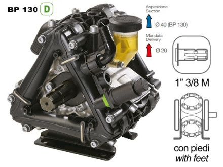 Насос мембранный Comet® серия ВP130 D (124 л/мин; 20 бар); вал ВОМ 13/8