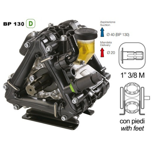 Насос мембранный Comet® серия ВP130 D (124 л/мин; 20 бар); вал ВОМ 13/8