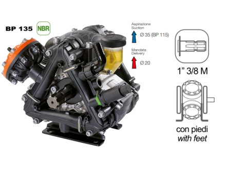 Насос мембранный Comet® серия ВP115 (110 л/мин; 20 бар); вал ВОМ 13/8