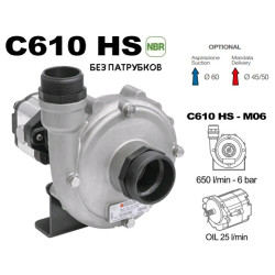 Насос центробежный Comet® серия C610HS-M06(нерж.) с гидромотором (655 л/мин; 6 бар) без патрубков