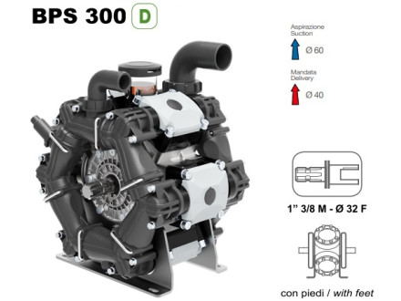 Насос мембранный Comet® серия ВPS300 (295 л/мин; 20 бар); ВОМ 13/8 - вал d32 внутрен./шпонка