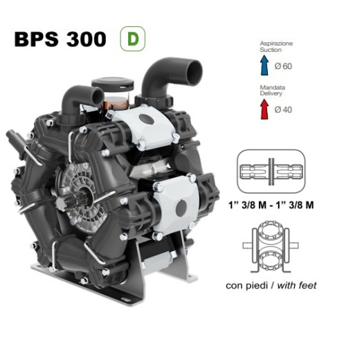 Насос мембранный Comet® серия ВPS300 D (295 л/мин; 20 бар); вал ВОМ 13/8