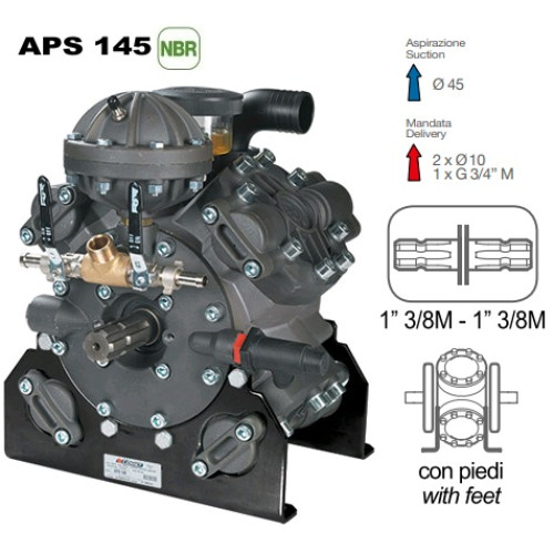 Насос мембранный Comet® серия APS 145 (142 л/мин; 50 бар); вал ВОМ 13/8