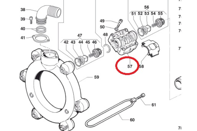 Крышка насоса BP 241/251HS (1х6)