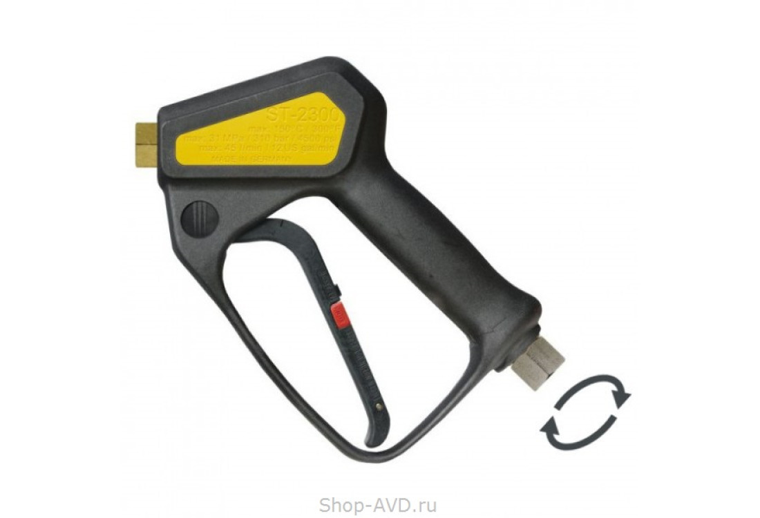 Пистолет ST-2300 с вращающейся муфтой, 310bar, 45 l/min, 3/8вращ.внут-1/4внут Пистолет ST-2300 с вращающейся муфтой, 310bar, 45 l/min, 3/8вращ.внут-1/4внут