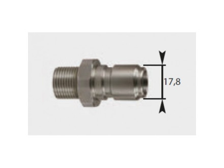 Ниппель ST-3100 DN12, 250bar, 150°C, 1/2внеш, нерж. сталь 